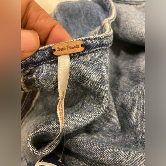 Free People Blue Denim Long Sleeve Dress Sz4 - Picture 2 of 7